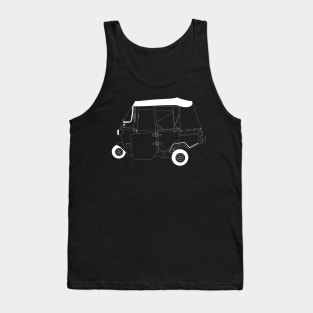 Bajaj Auto Rickshaw White Outline Tank Top